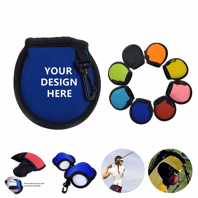 Golf Ball Cleaning Pouch With Hanging Clip