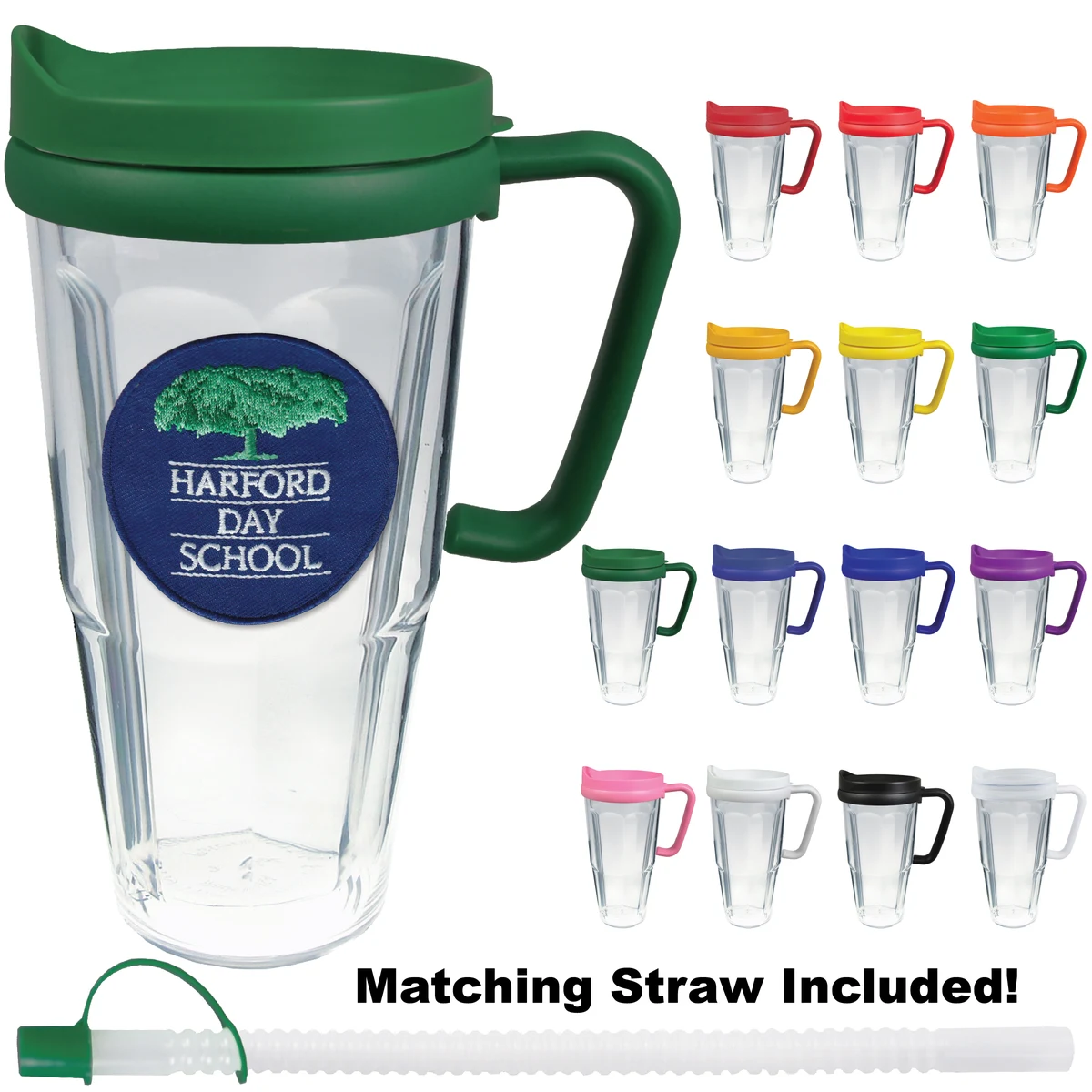 24oz Thermal Dual Walled Travel Mug - Embroidered Emblem 1