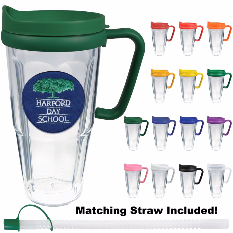 24oz Thermal Dual Walled Travel Mug - Embroidered Emblem