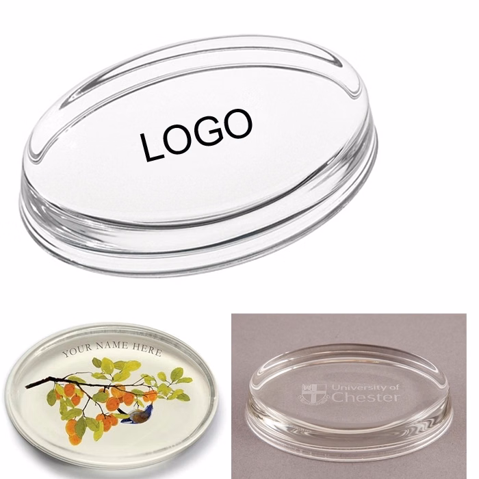 Crystal Oval Paperweight