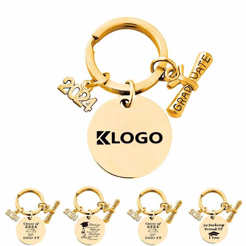 2024 Gold Graduation Keychain