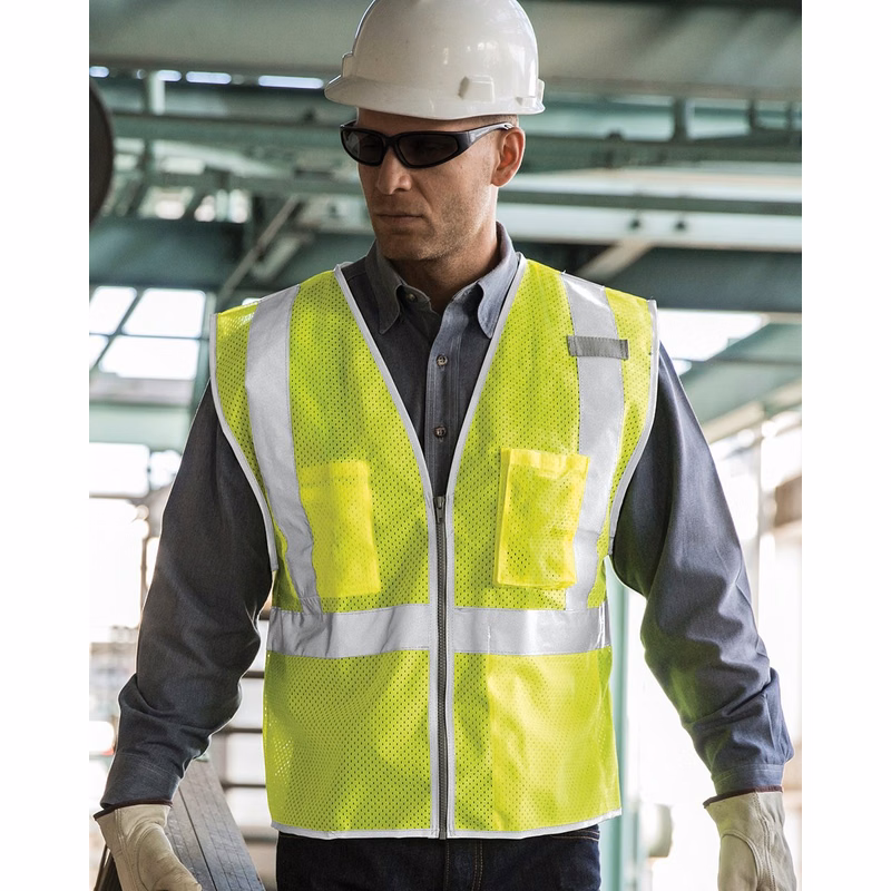 Unisex Premium Brilliant Series® Three-Pocket Zippered Mesh Vest - 1507