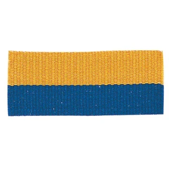 Blue/Gold "V" Neck Ribbon with Clip, 7/8" wide 1