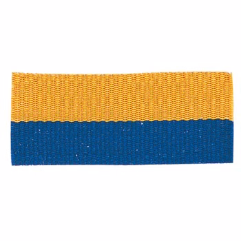 Blue/Gold "V" Neck Ribbon with Clip, 7/8" wide