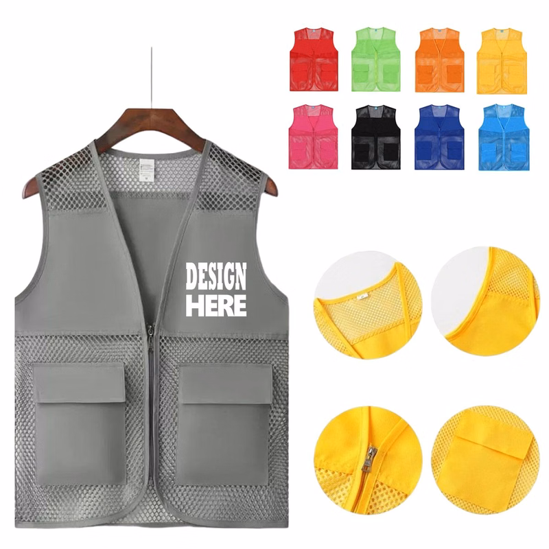 Lightweight Polyester Mesh Staff Safety Waistcoat