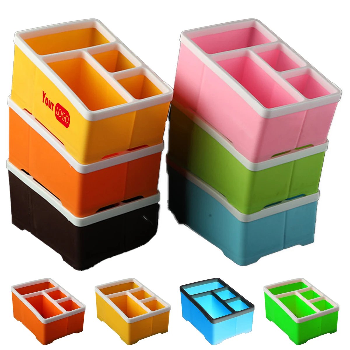Polypropylene Compact 4-Grid Storage Box ?C Perfect For Office Supplies 1