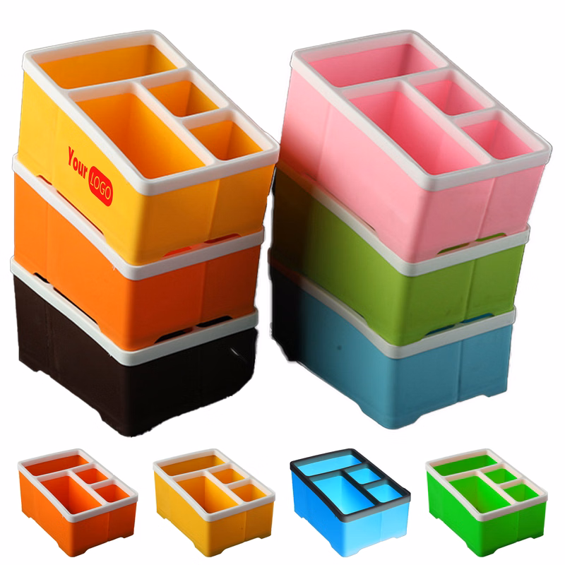 Polypropylene Compact 4-Grid Storage Box ?C Perfect For Office Supplies