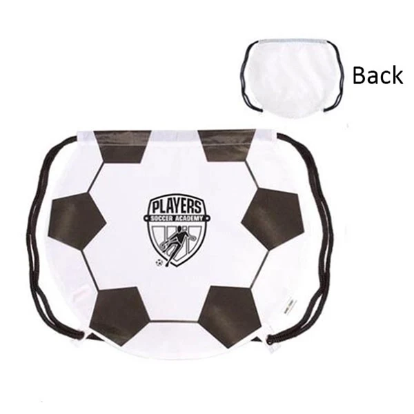 210D Polyester Football Drawstring Backpack 1