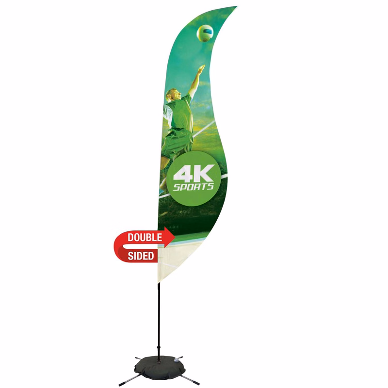 13' Streamline Sabre Sail Sign Kit (Double-Sided with Scissor Base)