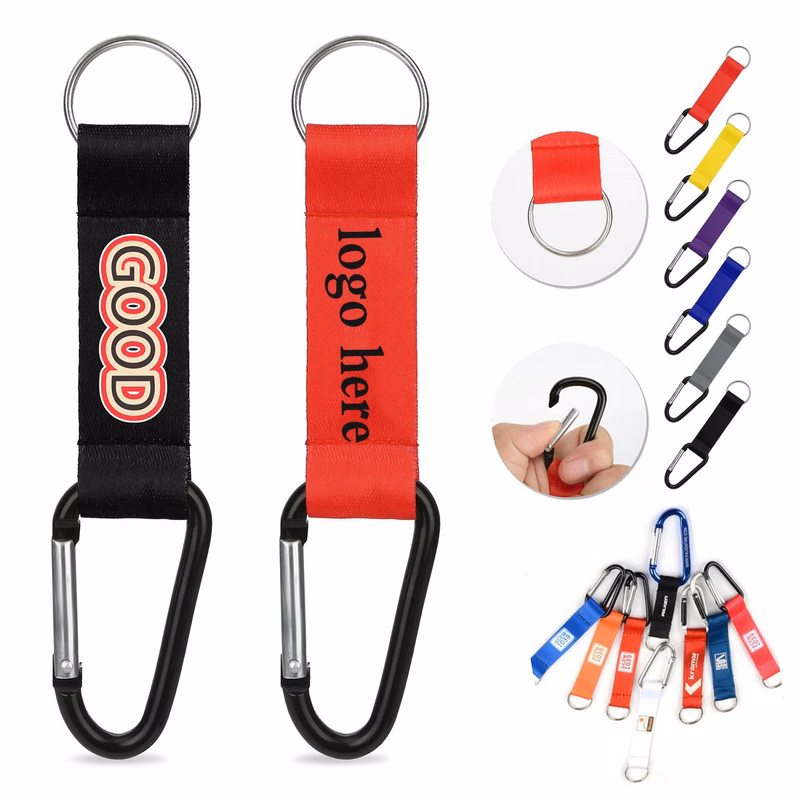 3/4" Customizable Pocket Lanyard with Carabiner and Keyring

