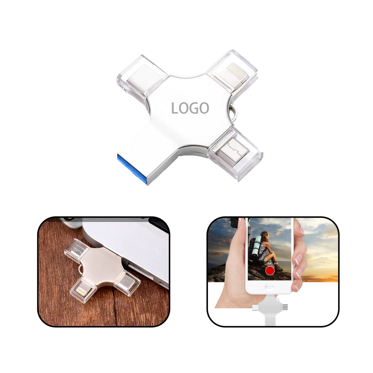 MOQ:30pcs Multi-Port Flash Drive 1