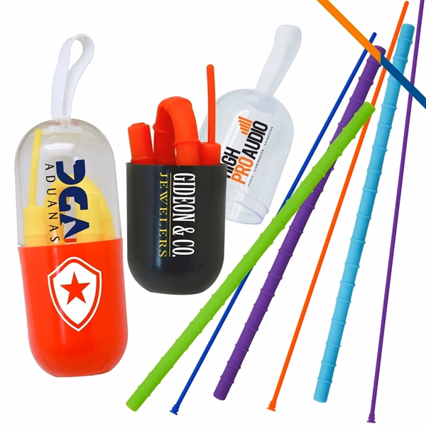 Husky Silicone Straws for Commutes, Fitness and Travel