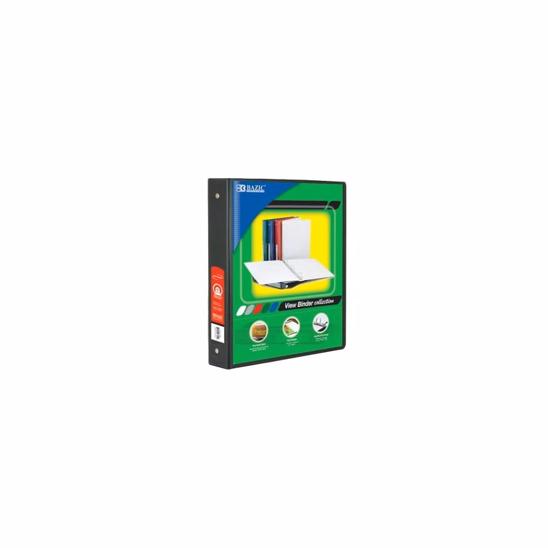 1.5" 3 Ring View Binders - Black 2 Pockets