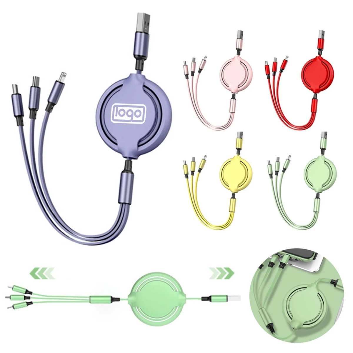 3 in 1 Retractable Charging Cable Fast Charger 1