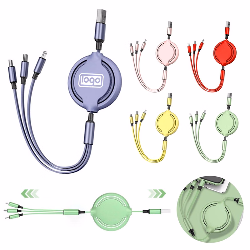 3 in 1 Retractable Charging Cable Fast Charger