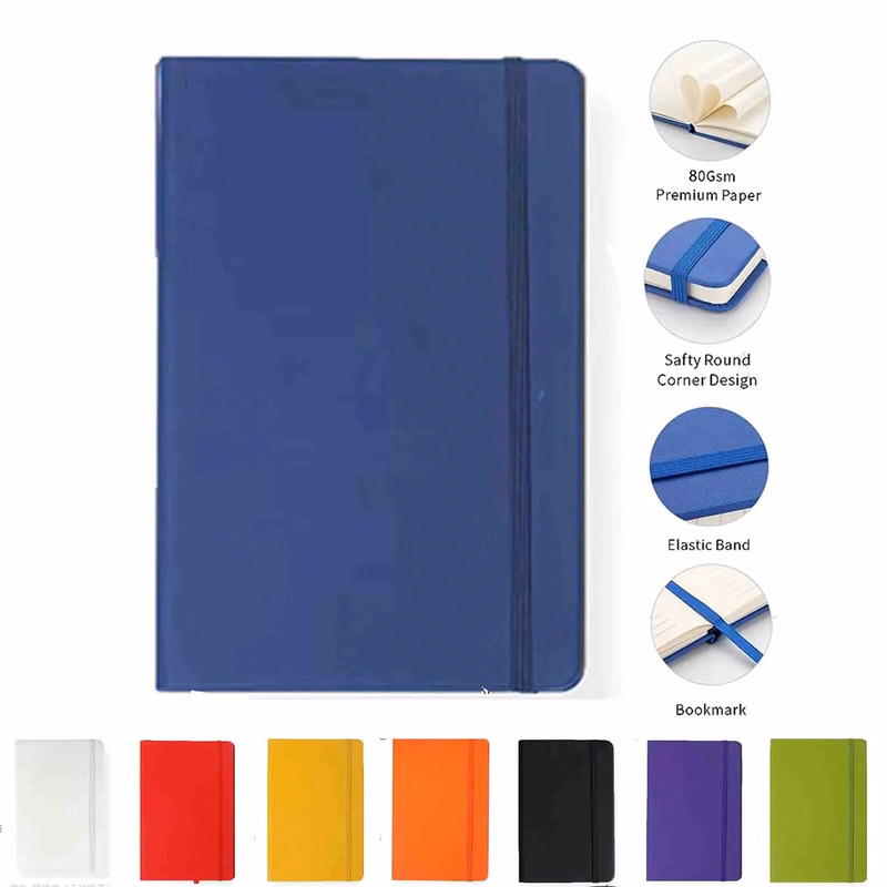Soft Premium PU Leather Notebook w/ Matching Close strap
