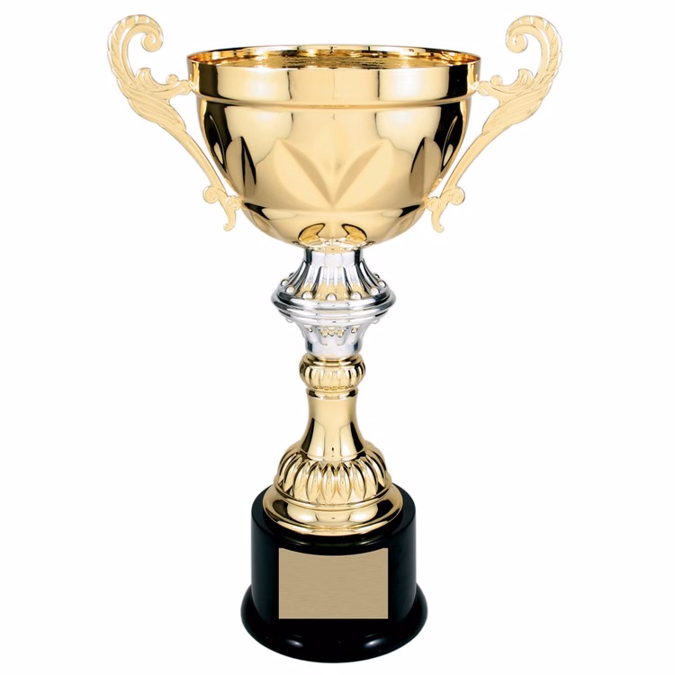 14-1/2" Tall Gold Metal Cup Trophy