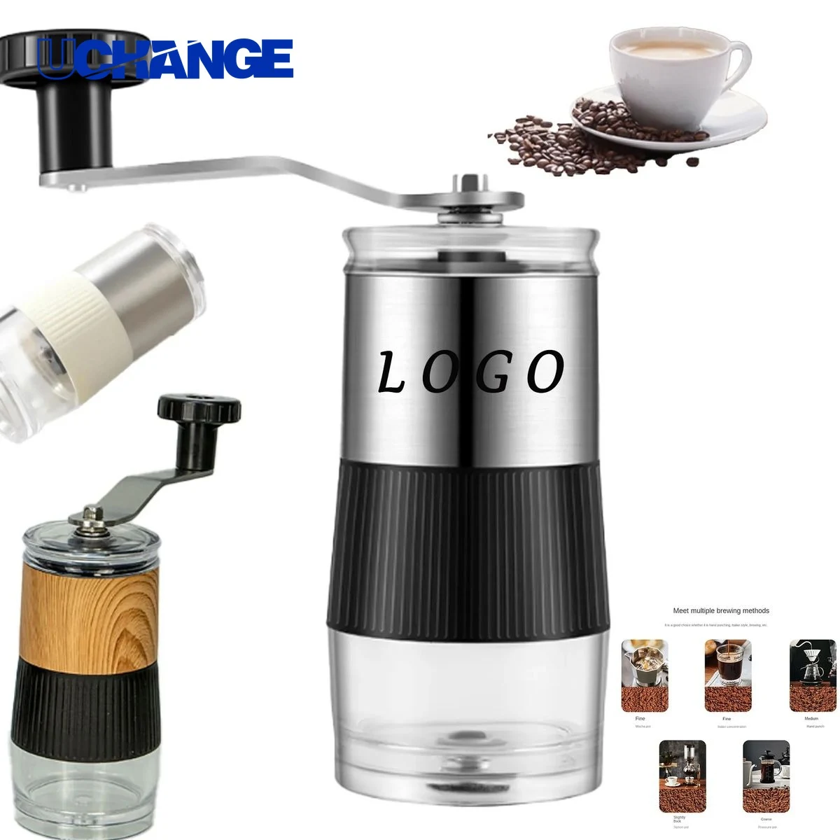 Stainless Steel Mini Manual Coffee Grinder Adjustable Mill for Home & Travel Brewing 1