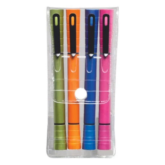 Double Pen/Highlighter 4pc Gift Pack (Specify Colo 1