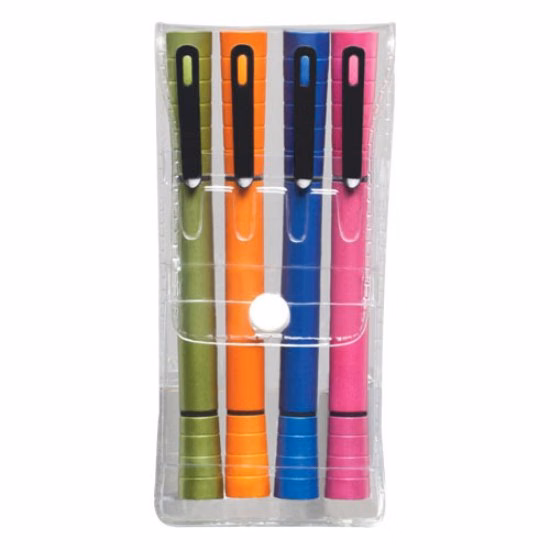 Double Pen/Highlighter 4pc Gift Pack (Specify Colo