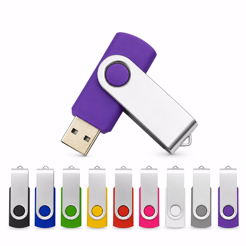 Rotating Metallic USB Memory Key For Company Branding