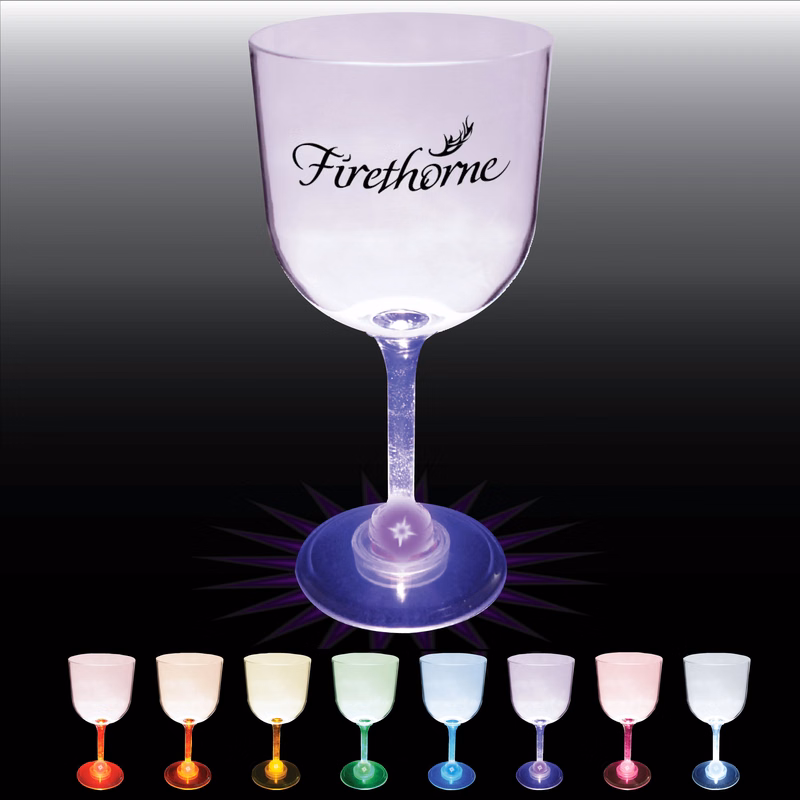 14oz Light Up Standard Stem Plastic Wine Goblet