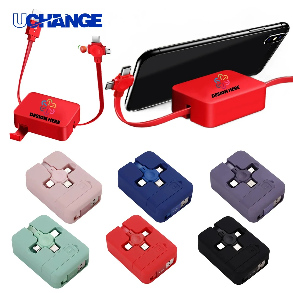 Three In One Retractable Charging Cable with Stand 1