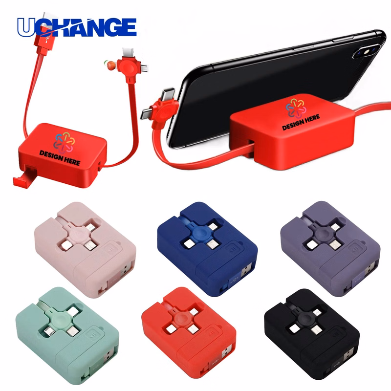 Three In One Retractable Charging Cable with Stand