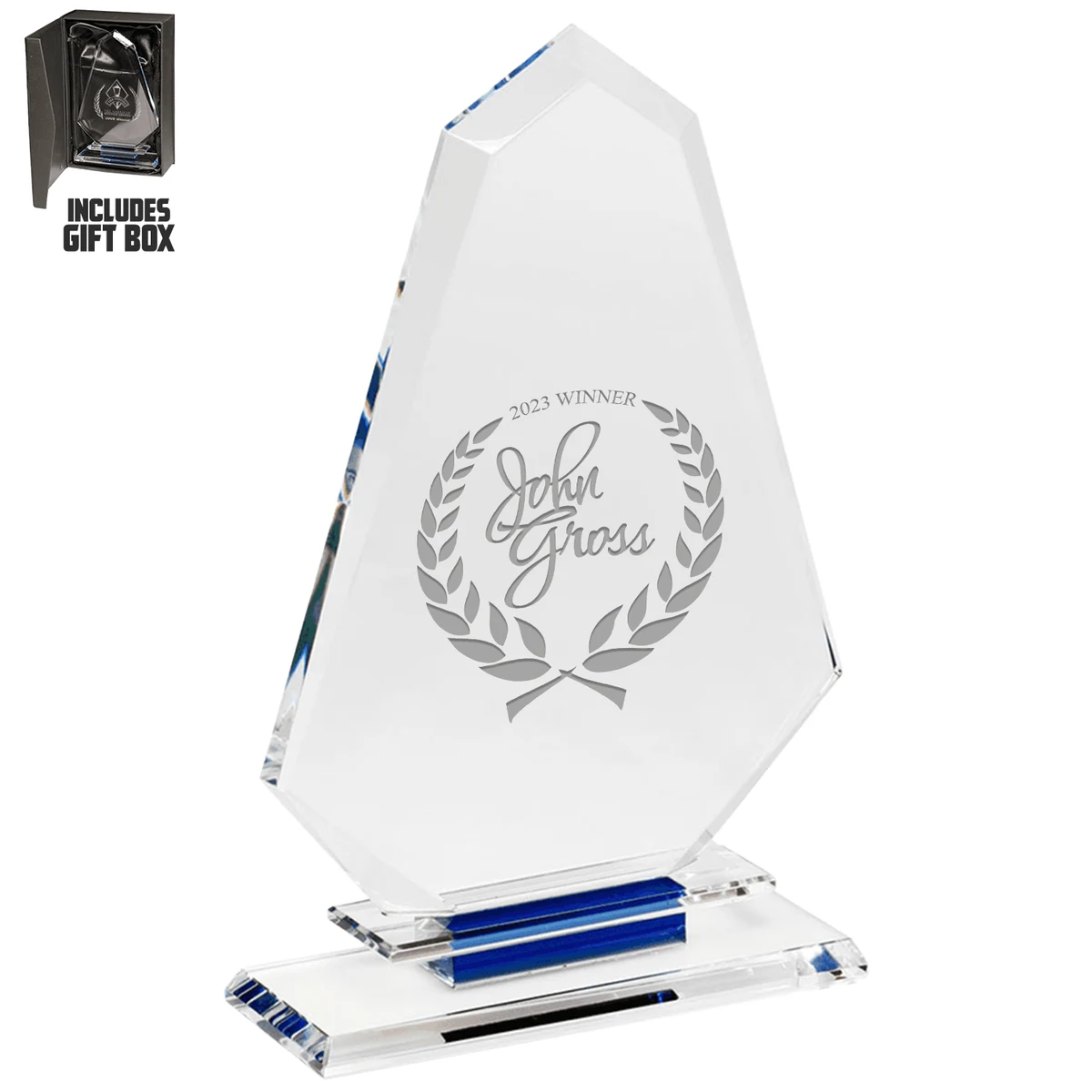 Blue Accent Crystal Glass Awards 1