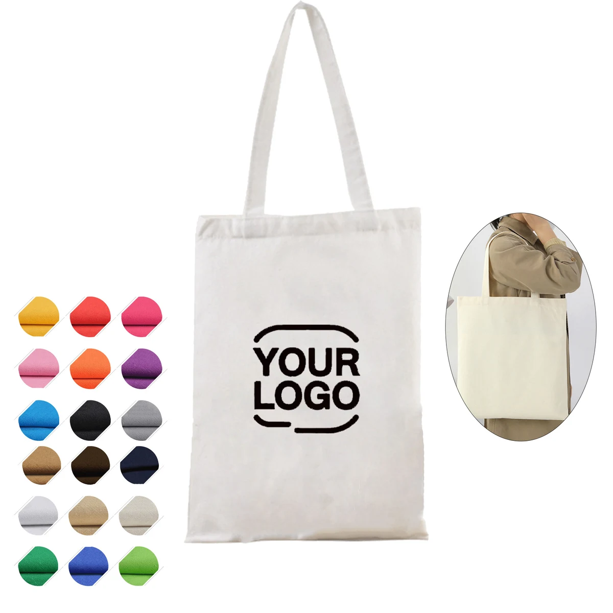 Nature Cotton Tote Bag, custom tote bag with logo imprint 1