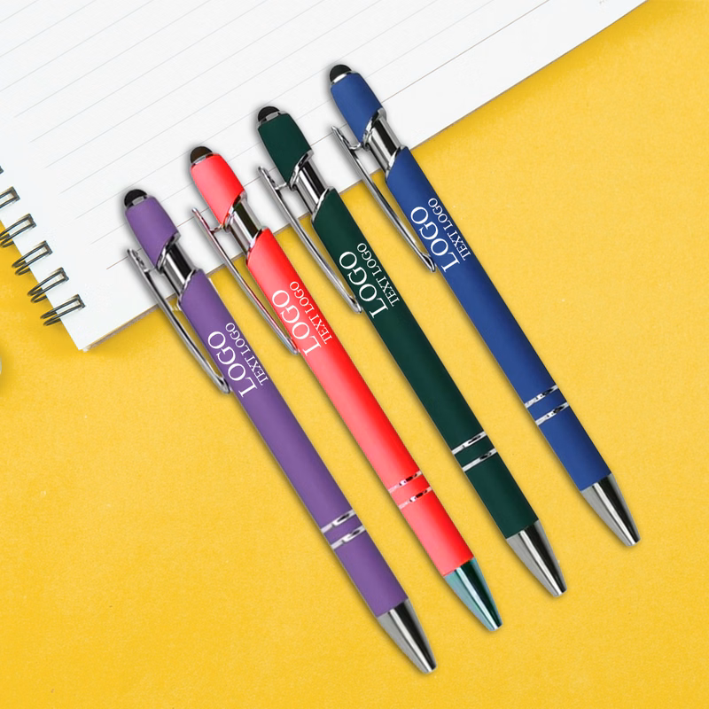 Custom Rubber Coated Stylus Ballpoint Pen