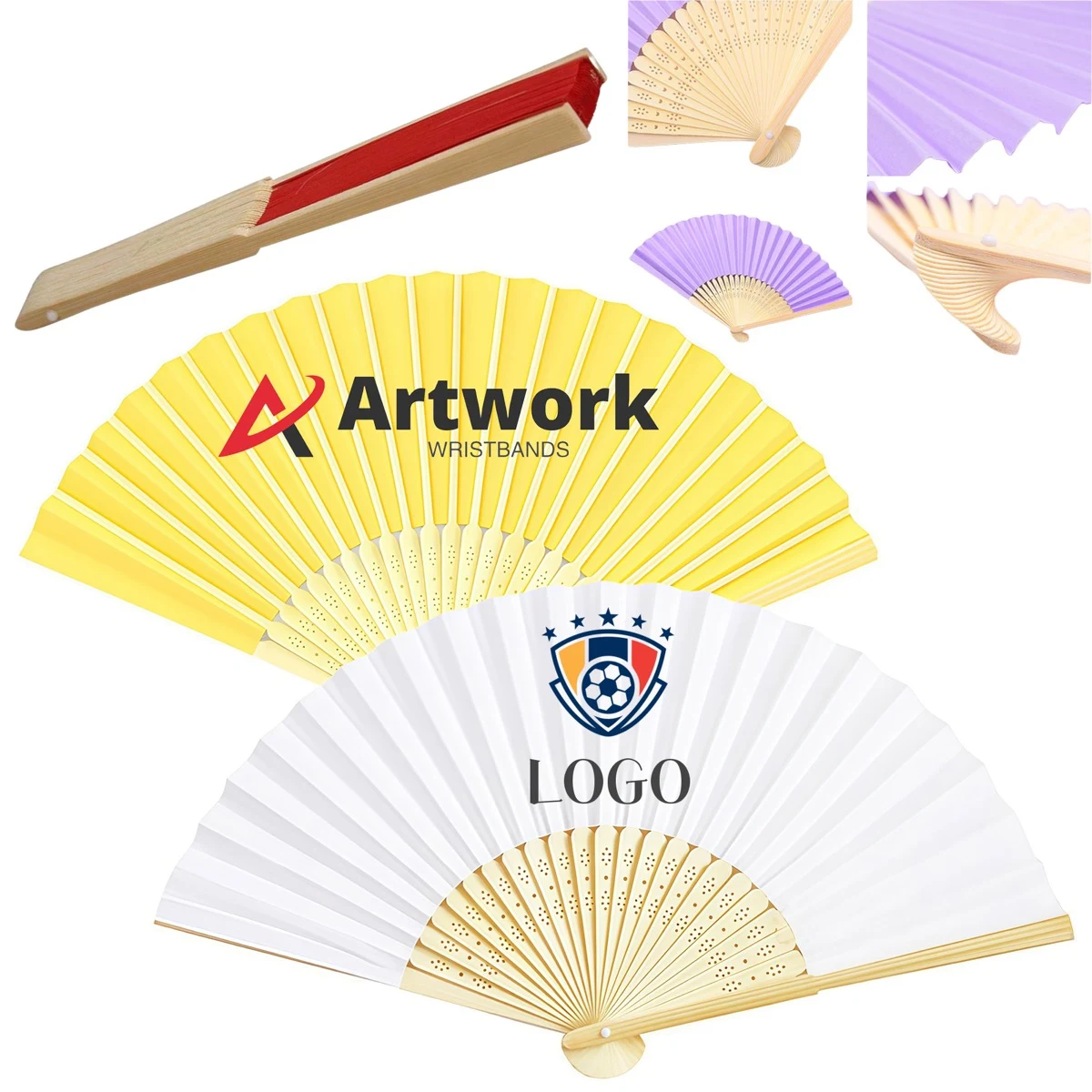 Vintage Folding Wood Hand Fan 1