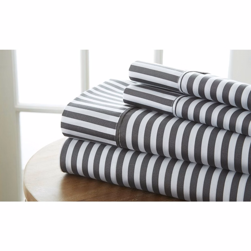 Premium Sheet Sets - Gray King Ribbon Pattern 4 Piece