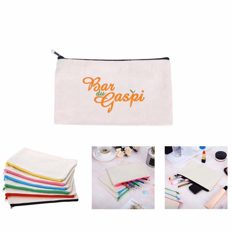 Canvas Pencil Pouch Cosmetic Bag