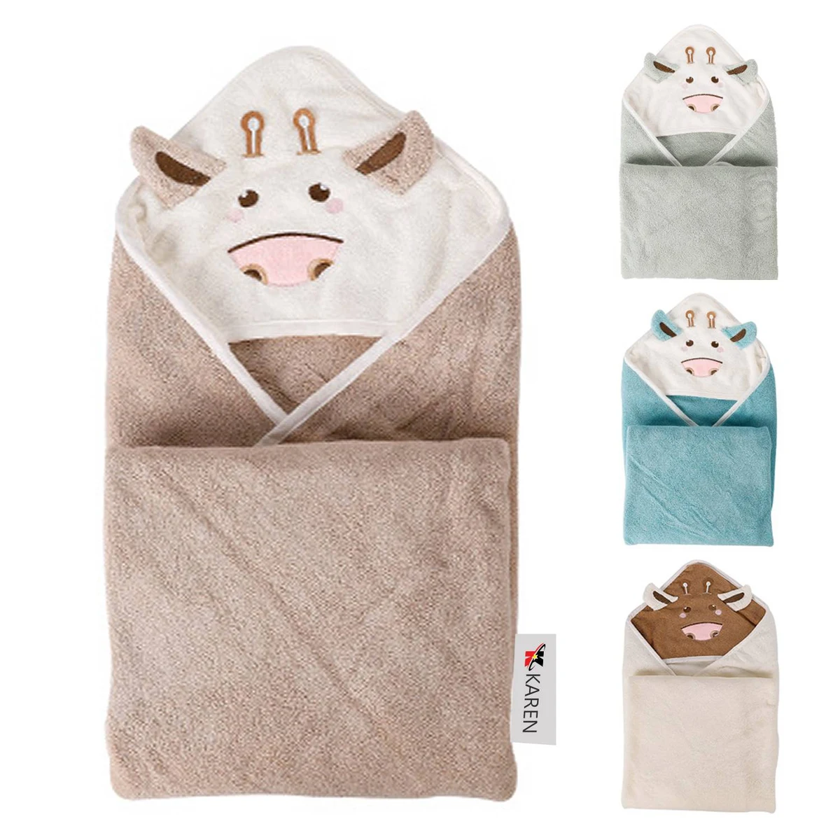 Baby Cotton Animal Face Hooded Towel 1