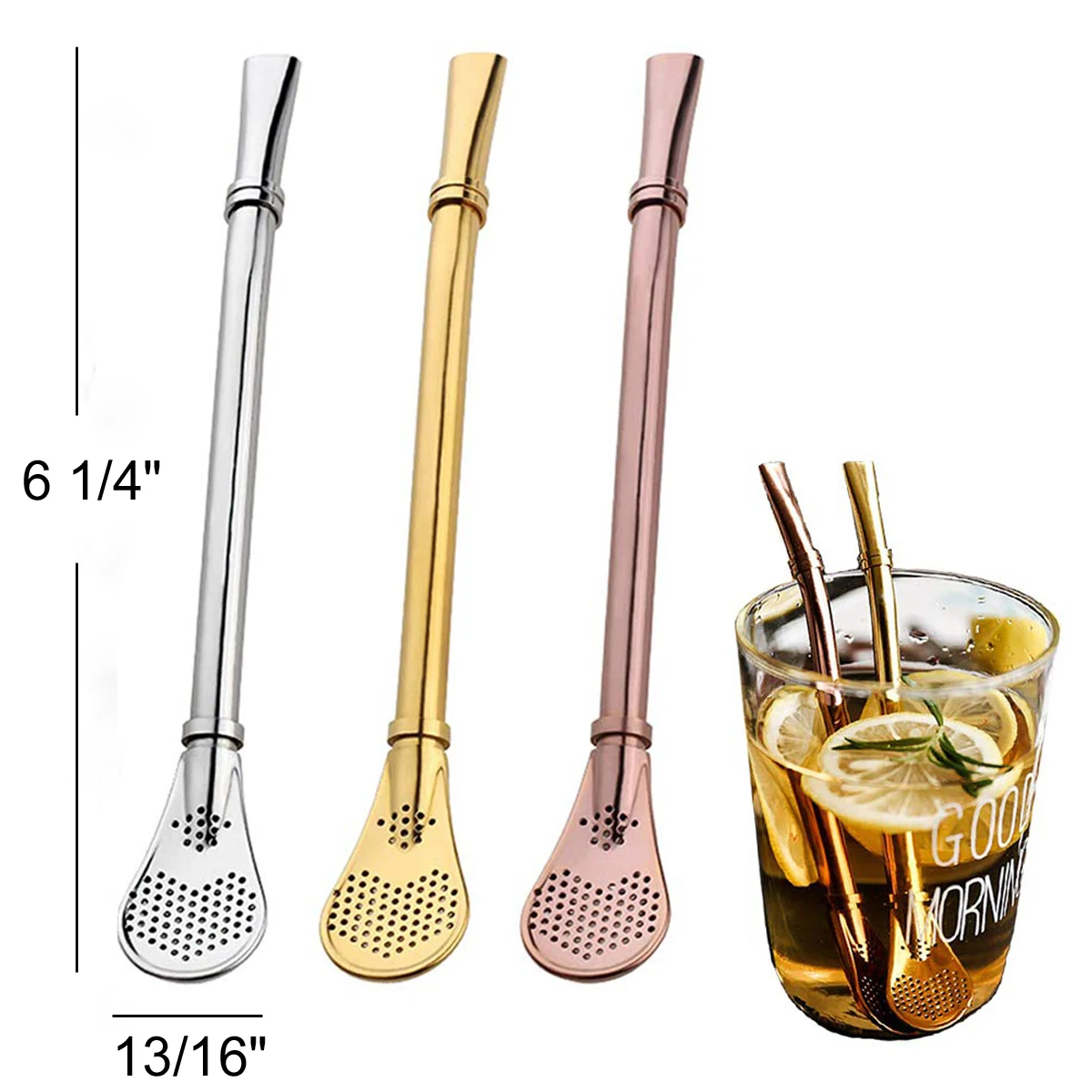 2 In 1 Creative Stainless Steel Coffee Straw 1