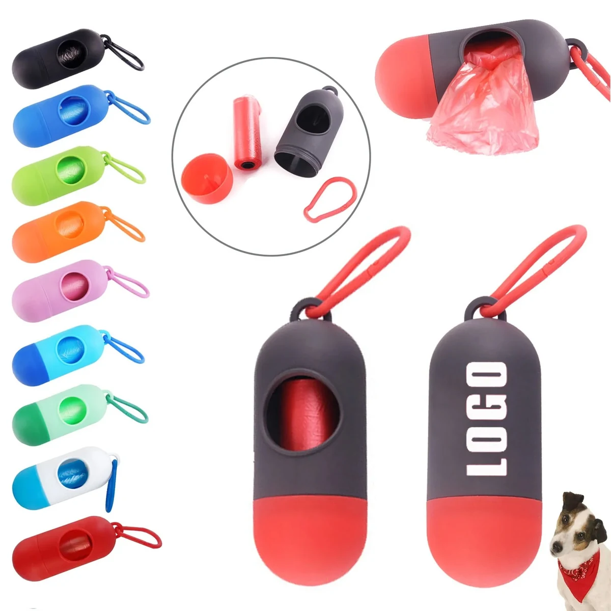 Pet Waste Bag Dispenser With Carabiner 1
