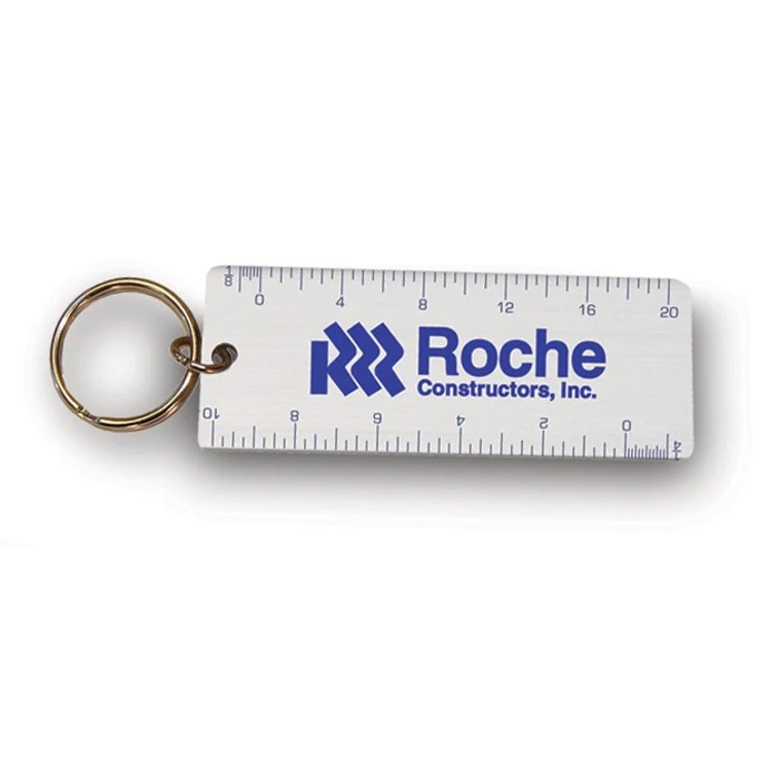 Aluminum Ruler Key Tag - Inches and Centimeters Combination 1