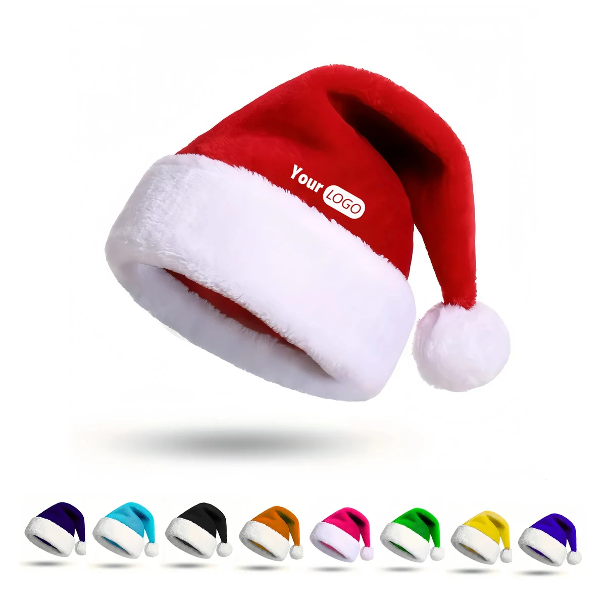 Polyester Thick Flanged Plush Christmas Hat 1
