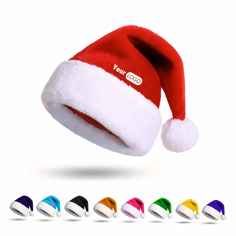 Polyester Thick Flanged Plush Christmas Hat