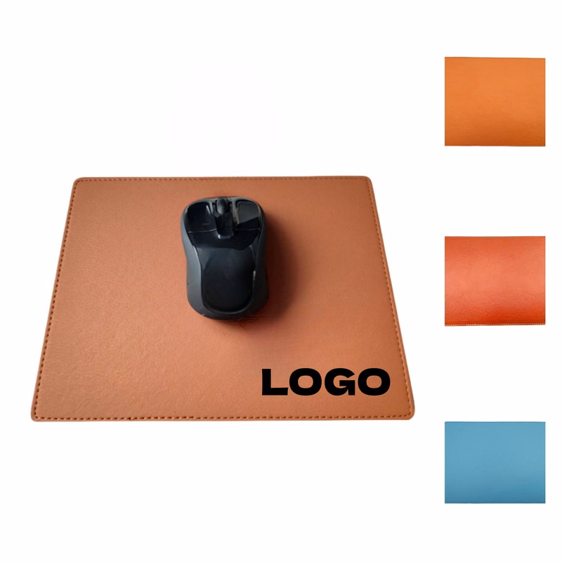 PU Leather Stitched Edge Computer Mouse Desk Mat