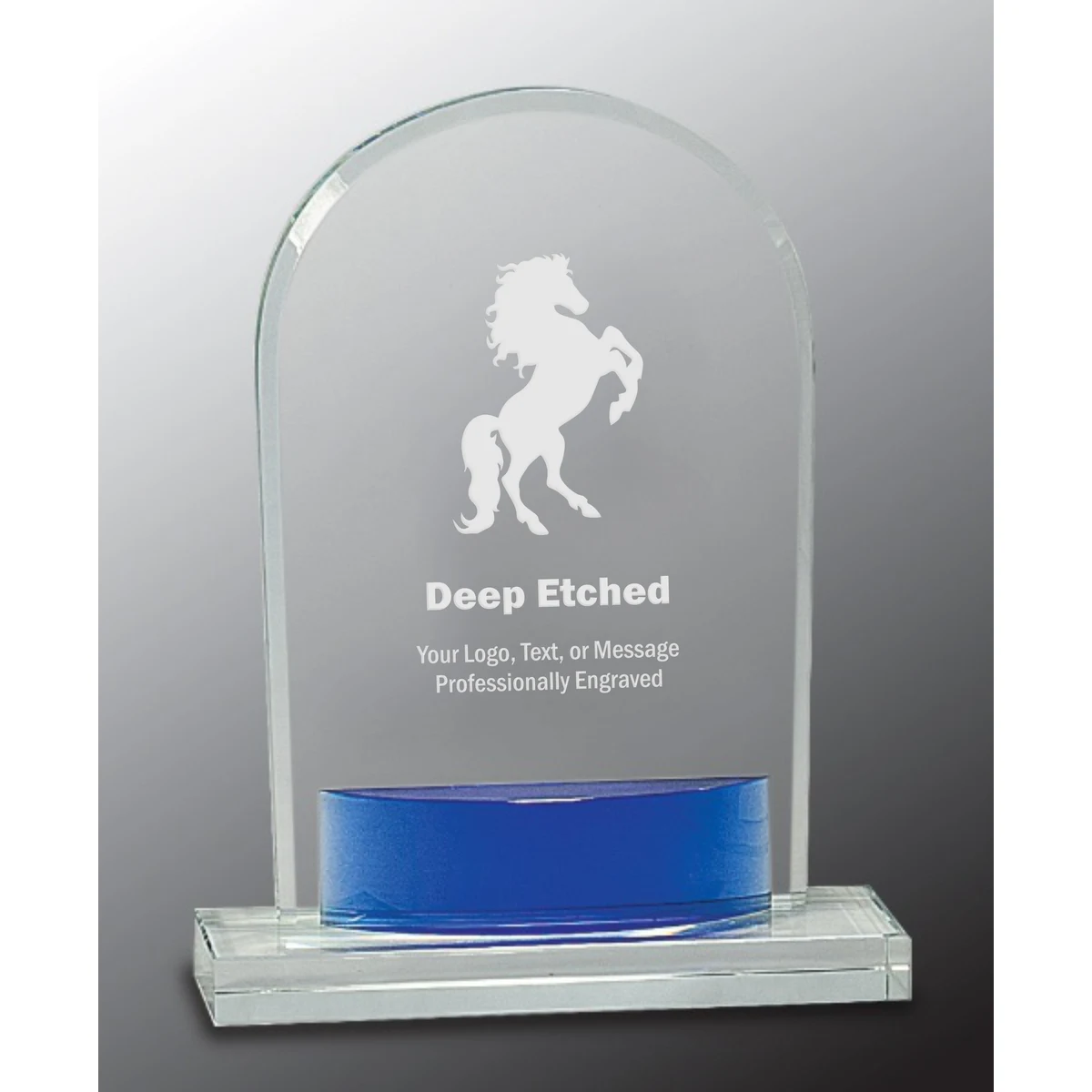 7 3/4" Crystal Arch with Blue Accent Award 1