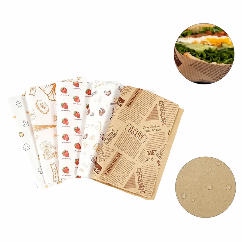 12" Grease Resistant Food Paper with Custom Logo