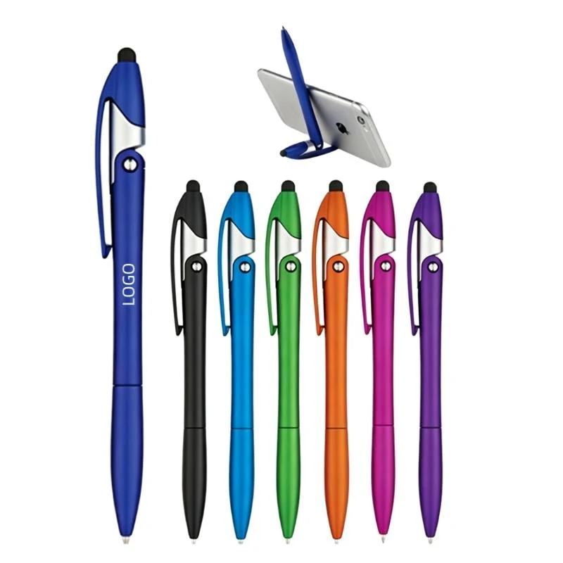 3-in-1 Foldable Ballpoint Stylus Pen W/ Built-in Phone Stand 1