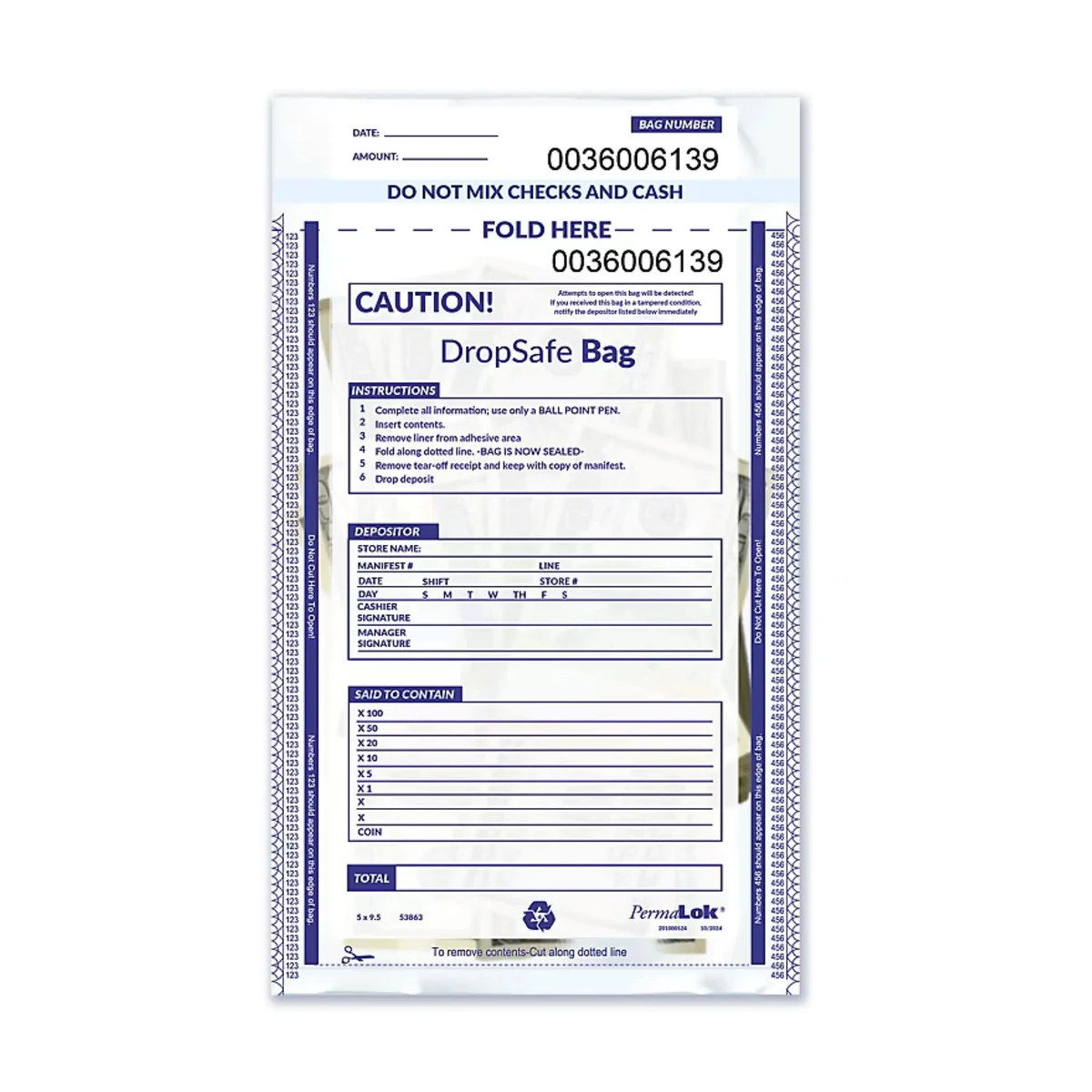 Deposit Bags, Drop Safe Style, Clear 1