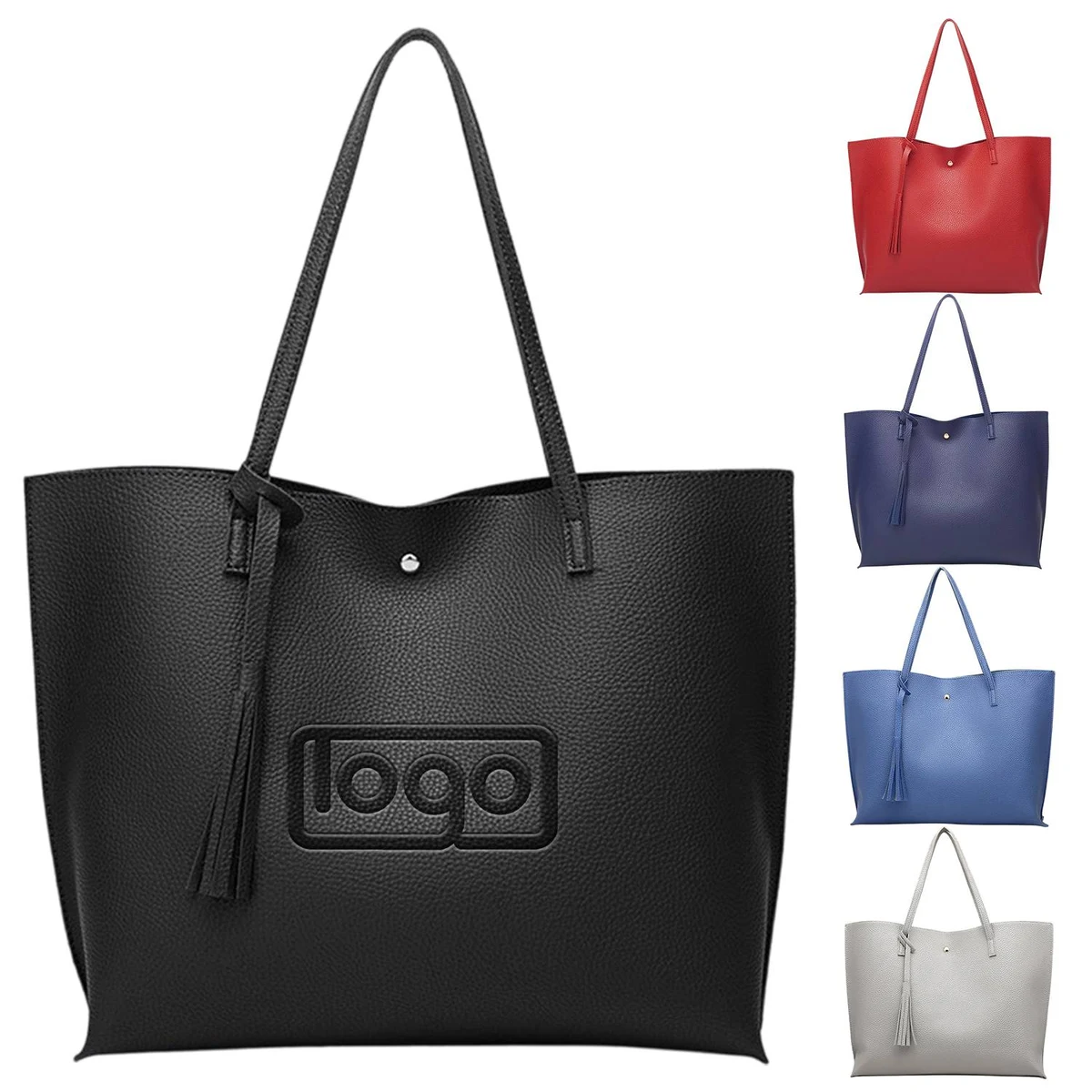 PU Leather Large Capacity Tassel Handbag 1