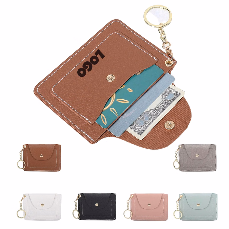 Multi Pockets Credit Card Holder Wallet w/Key Ring