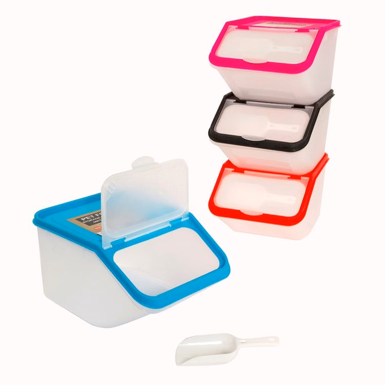 Pet Food Storage Bins with Lid & Scoop - Assorted Colors 75 oz