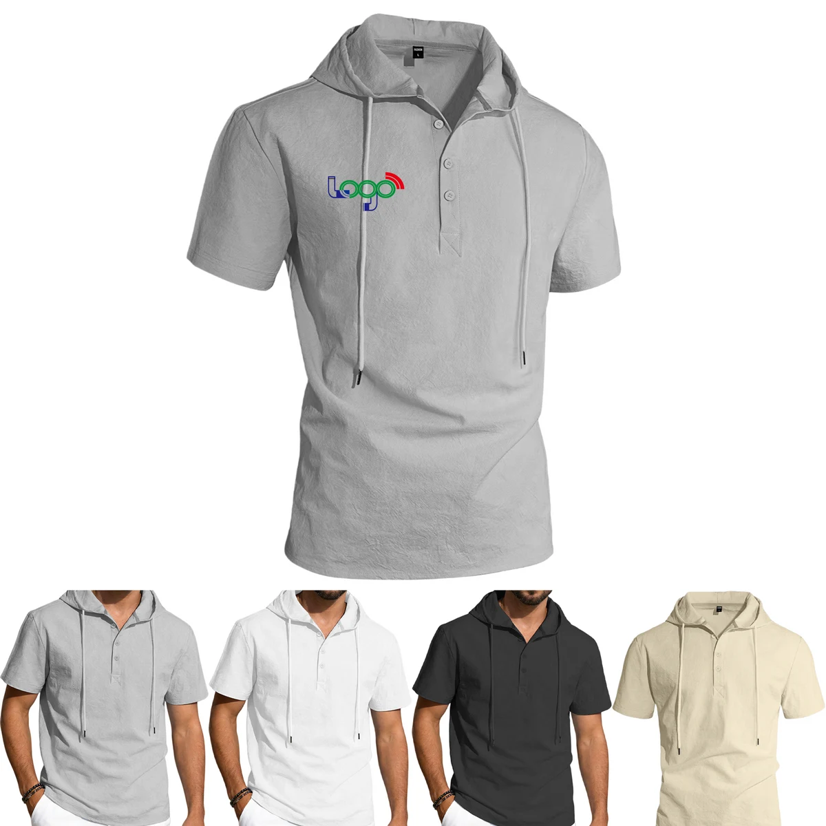 Summer Cotton-Linen Short-Sleeve Hoodie 1