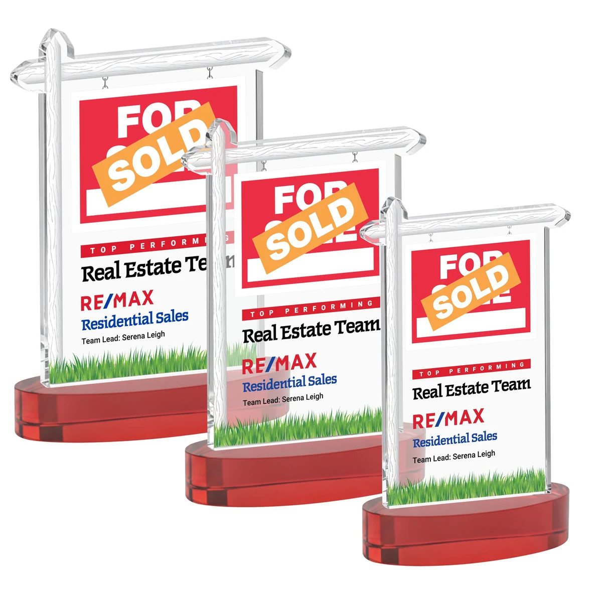 Real Estate VividPrint™ Award on Alberton Base - Red 1